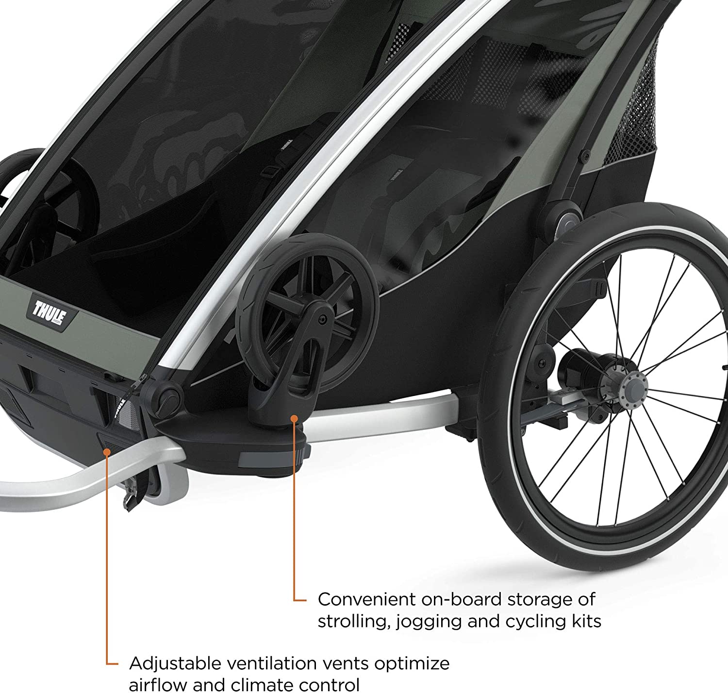 THULE CHARIOT LITE MULTISPORT BIKE TRAILER AGAVE GREEN