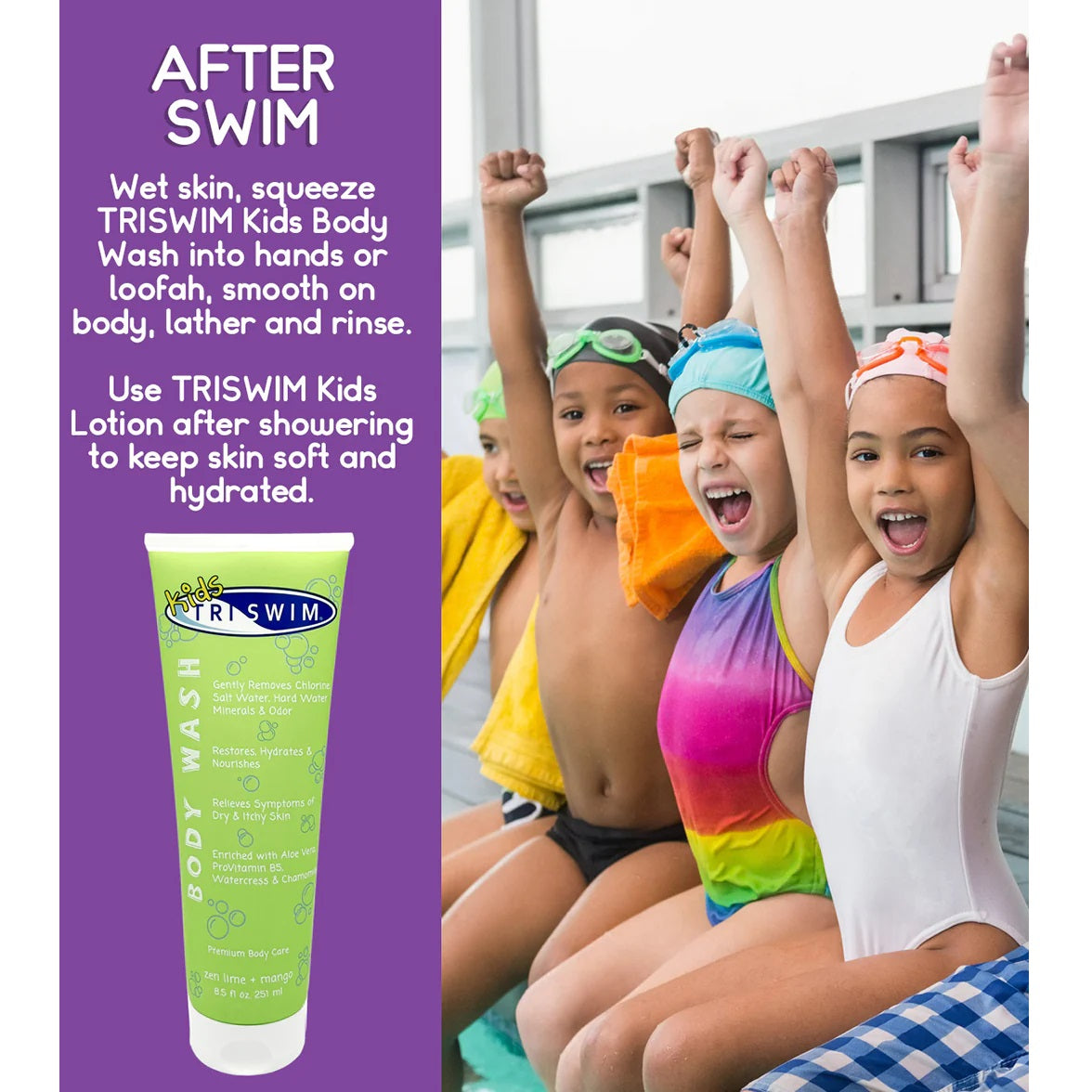 TRISWIM KIDS CHLORINE REMOVAL BODY WASH 251ML