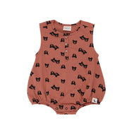 TURTLEDOVE LONDON TWO BEARS BUBBLE ROMPER SUNSET