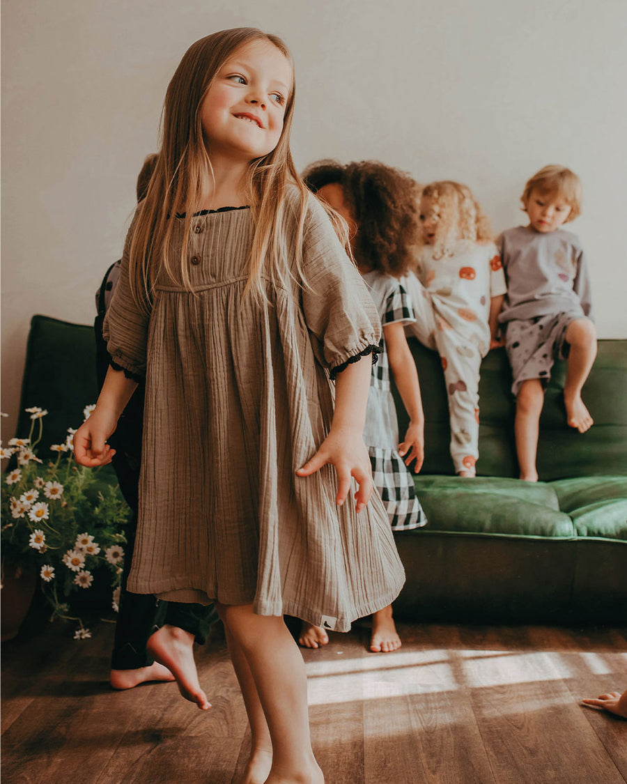 TURTLEDOVE LONDON HERB GAUZE DRESS