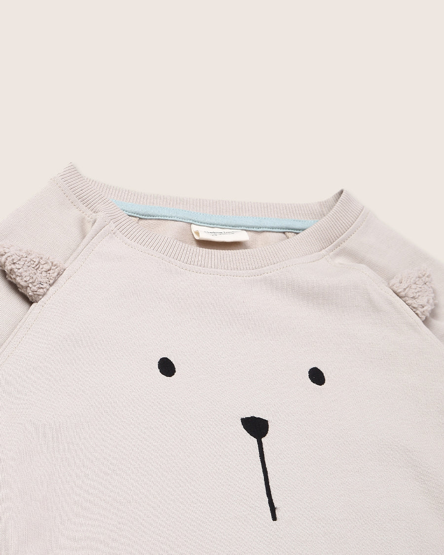 TURTLEDOVE LONDON 3D CHARACTER SWEATSHIRT - PUMICE