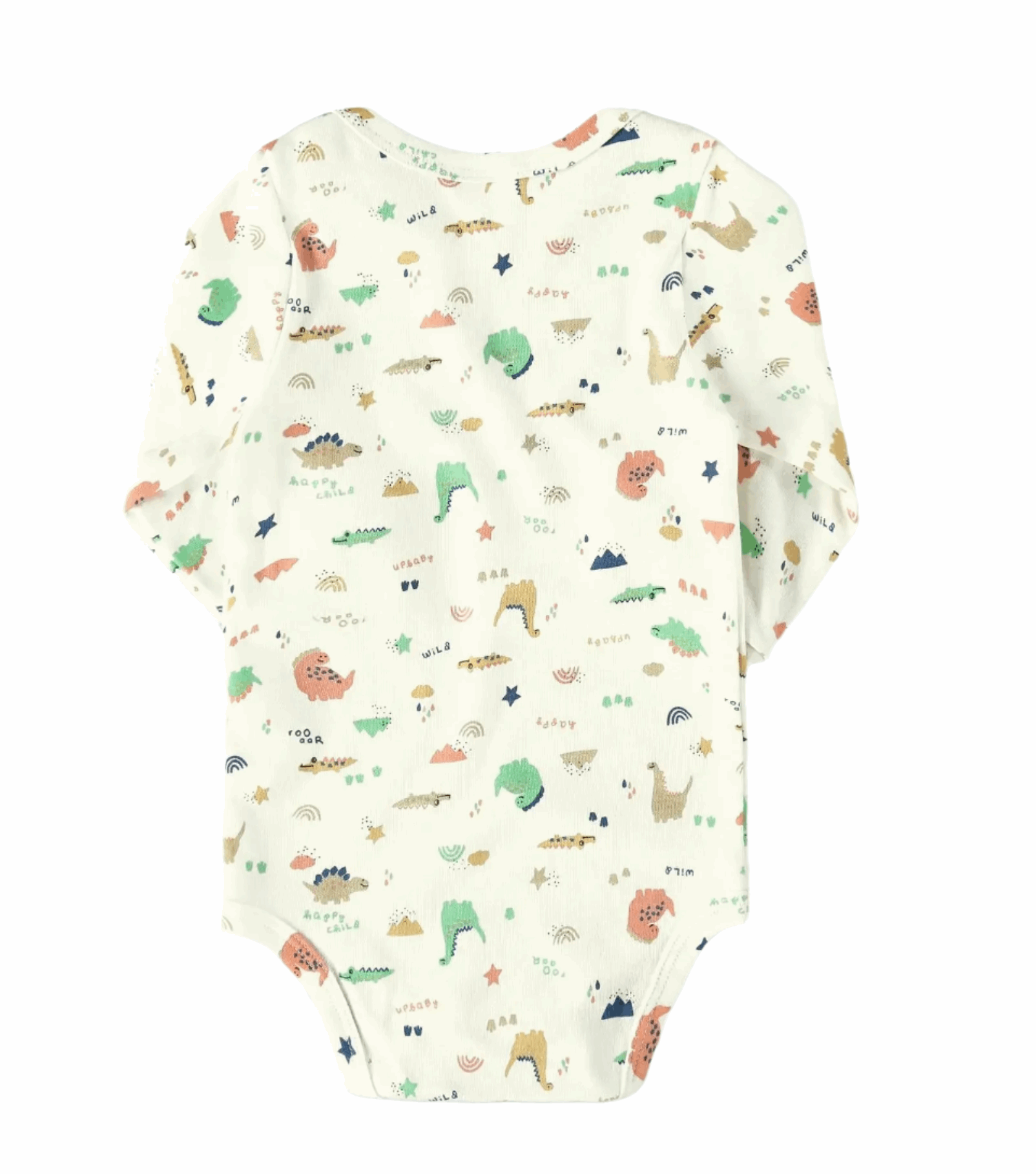 UPBABY BABY BOY LONG SLEEVE BODYSUIT OFF WHITE DINO