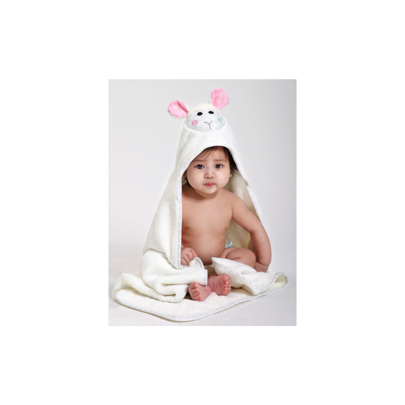 ZOOCCHINI BABY PLUSH TERRY HOODED BATH TOWEL LOLA THE LAMB