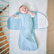 NEST DESIGNS BAMBOO JERSEY SWADDLE SLEEP BAG 1.0 TOG FORGET-ME-NOT 0-6M
