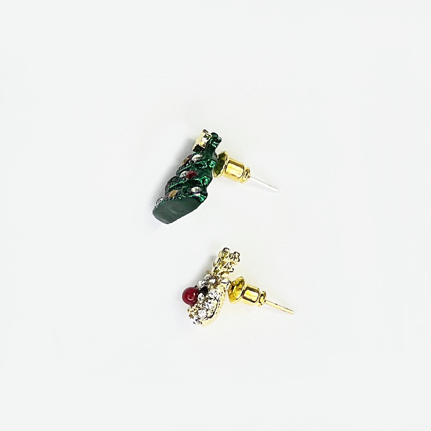 NEMIBABY EARRINGS CHRISTMAS TREE & DEER- 925 STERLING SILVER PINS