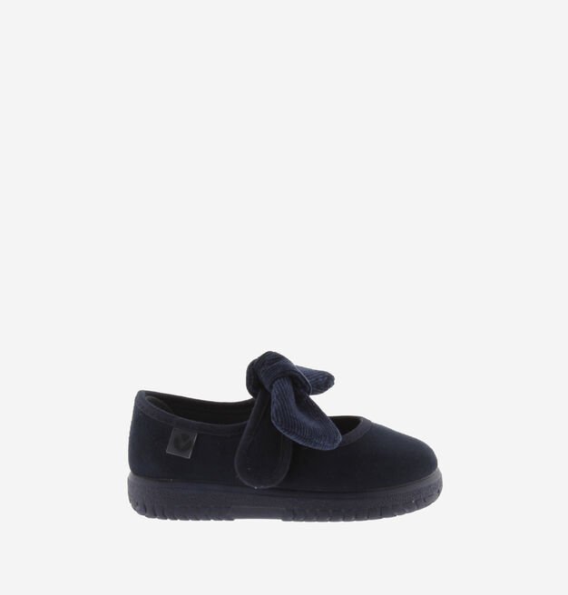 VICTORIA SHOES OJALÁ SUEDE IMITATION MARY JANE CORDUROY BOW MARINO