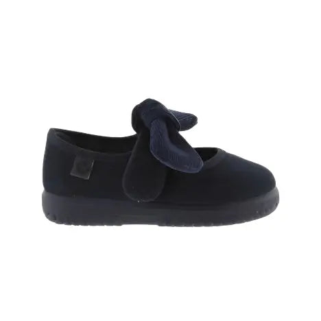 VICTORIA SHOES OJALÁ SUEDE IMITATION MARY JANE CORDUROY BOW MARINO - baby enRoute