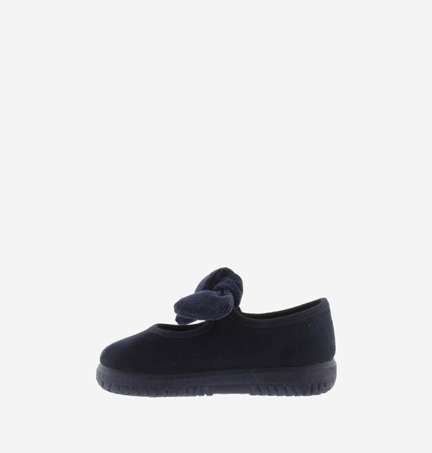 VICTORIA SHOES OJALÁ SUEDE IMITATION MARY JANE CORDUROY BOW MARINO