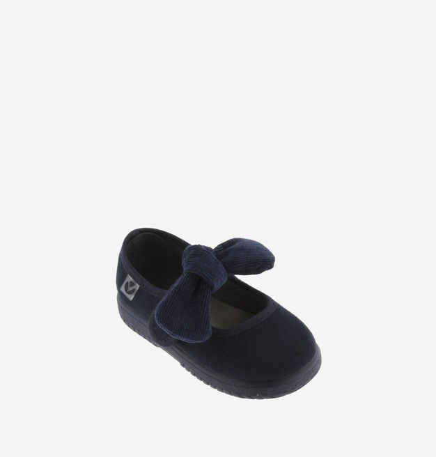 VICTORIA SHOES OJALÁ SUEDE IMITATION MARY JANE CORDUROY BOW MARINO