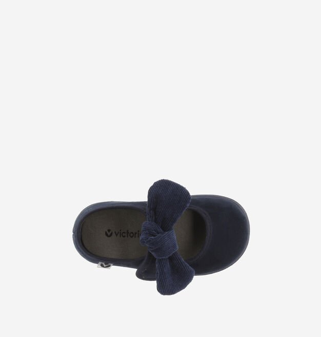 VICTORIA SHOES OJALÁ SUEDE IMITATION MARY JANE CORDUROY BOW MARINO