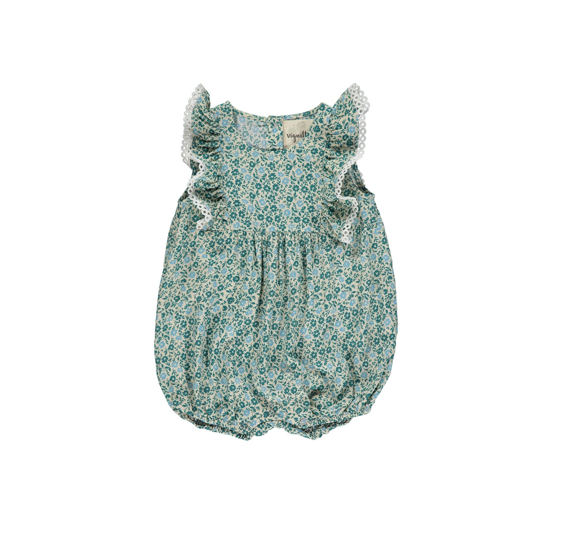 VIGNETTE POPPY BUBBLE TEAL DITSY FLORAL
