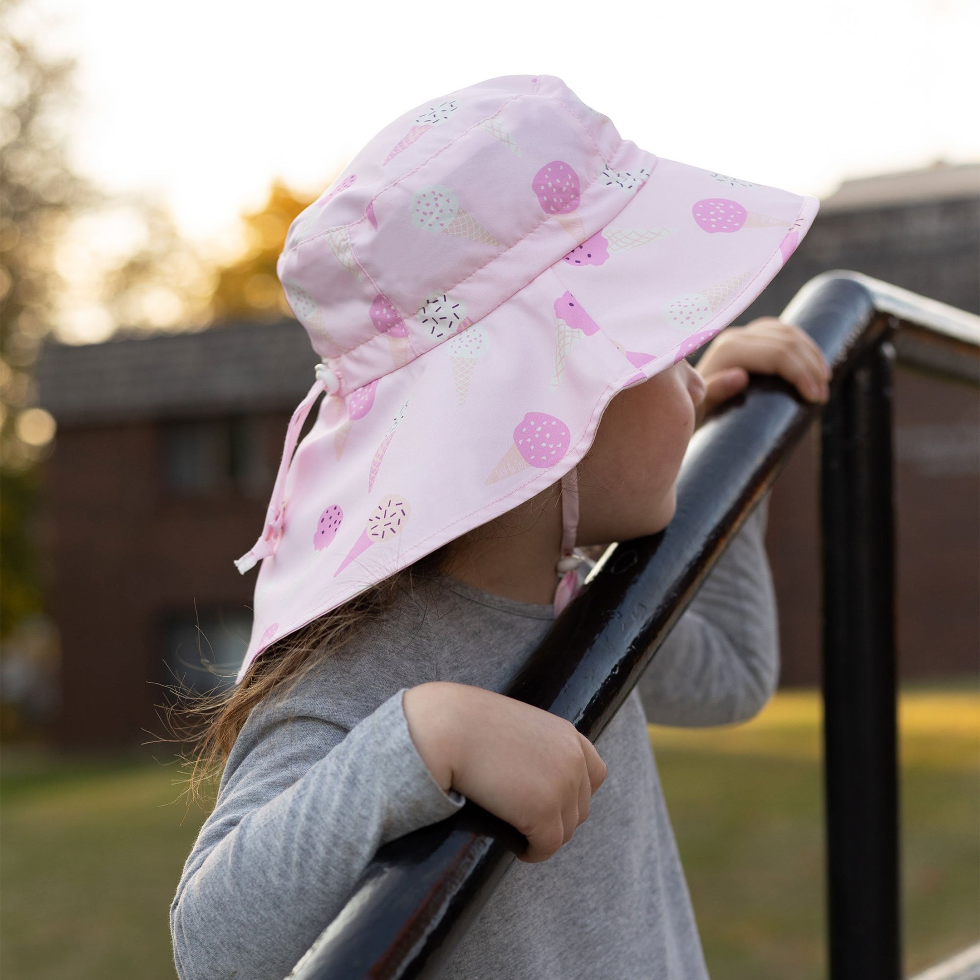 JAN & JUL KIDS WATER REPELLENT ADVENTURE HATS PINK ICE CREAM
