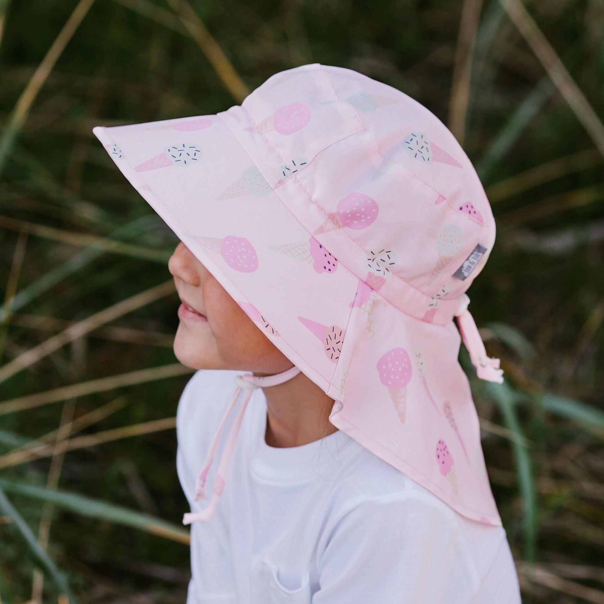 JAN & JUL KIDS WATER REPELLENT ADVENTURE HATS PINK ICE CREAM