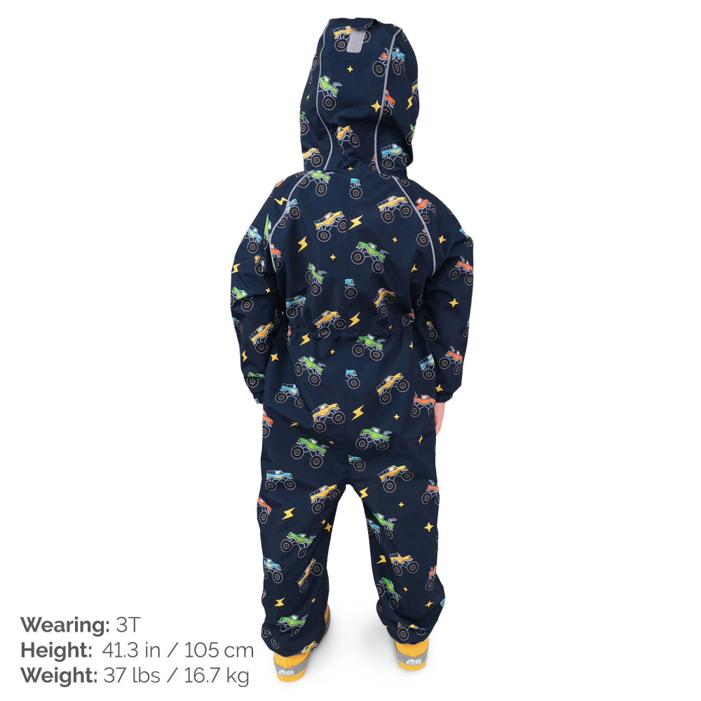 Jan & Jul Waterproof Cozy Dry Rain Suit Big Trucks