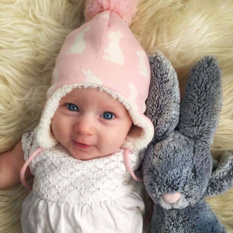 Jan & Jul Kids Knitted Beanies Hat Bunny Sisters