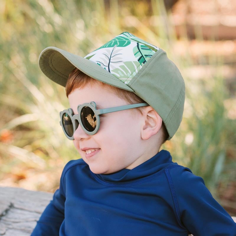 JAN & JUL KIDS POLARIZED BEAR SUNGLASSES CROCODILE GREEN