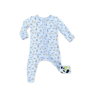BELLABU BEAR MILK AND COOKIES BLUE BAMBOO CONVERTIBLE FOOTIE