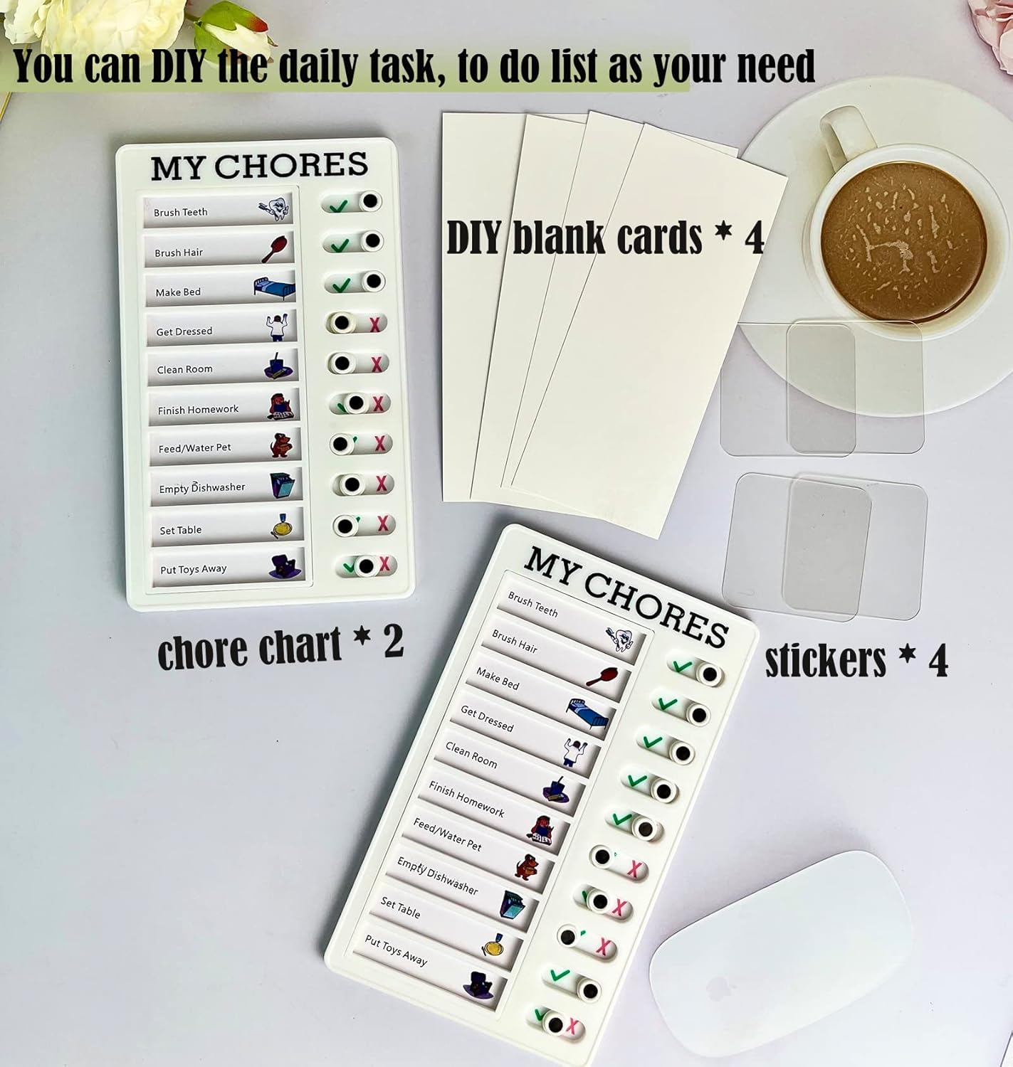 MY CHORES CHECKLIST DAILY SCHEDULE BOARD (2PC) - baby enRoute