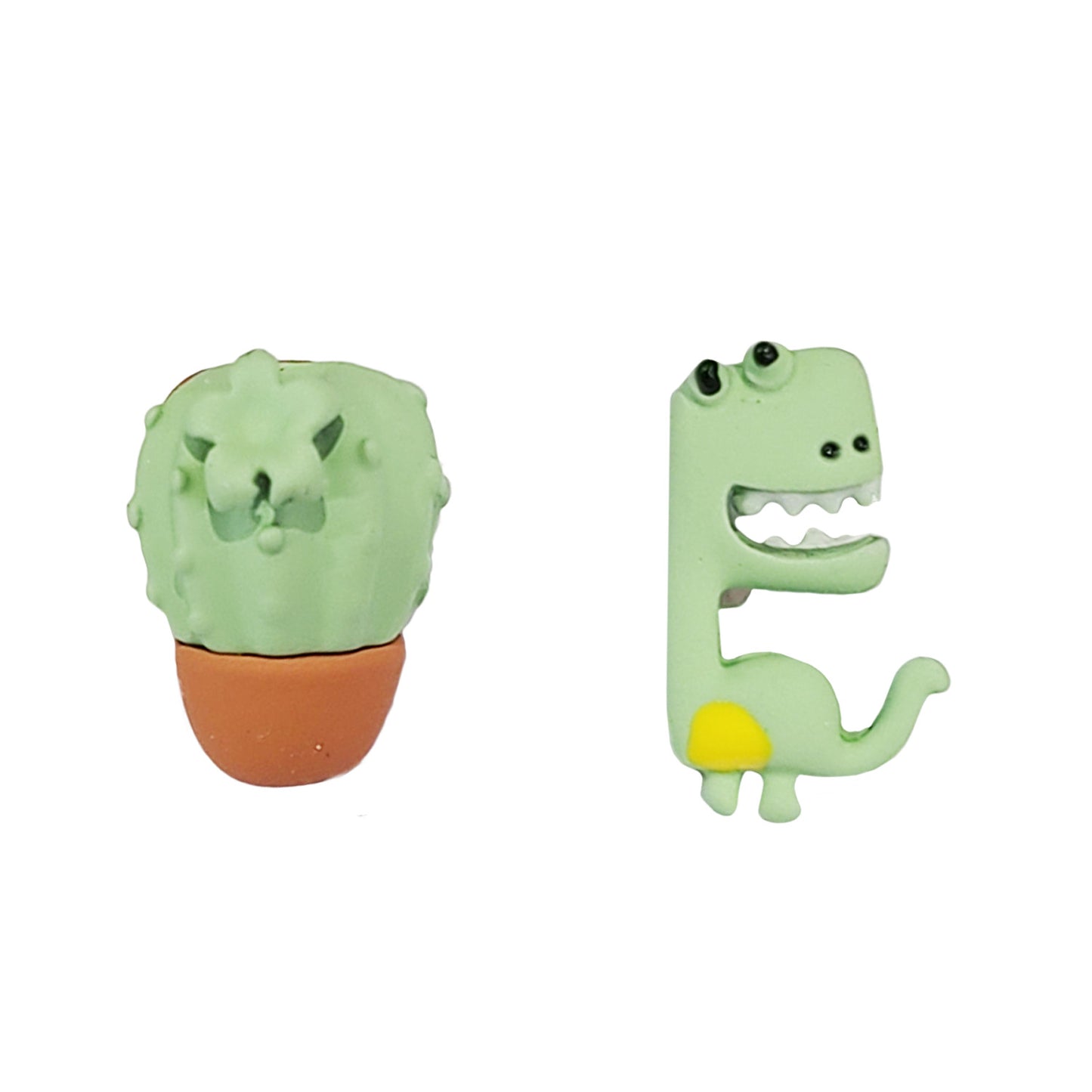 NEMIBABY EARRINGS DINO & CACTUS - 925 STERLING SILVER PINS - baby enRoute
