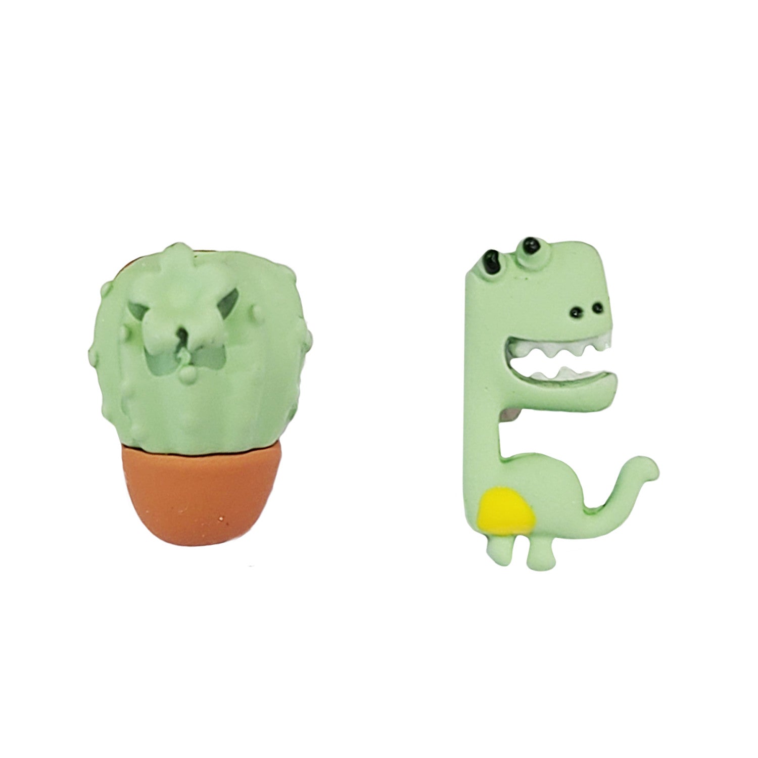 NEMIBABY EARRINGS DINO & CACTUS - 925 STERLING SILVER PINS
