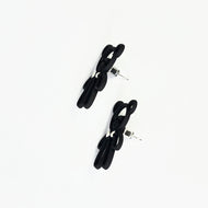 NEMIBABY EARRINGS TEDDY BEAR BLACK- 925 STERLING SILVER PINS