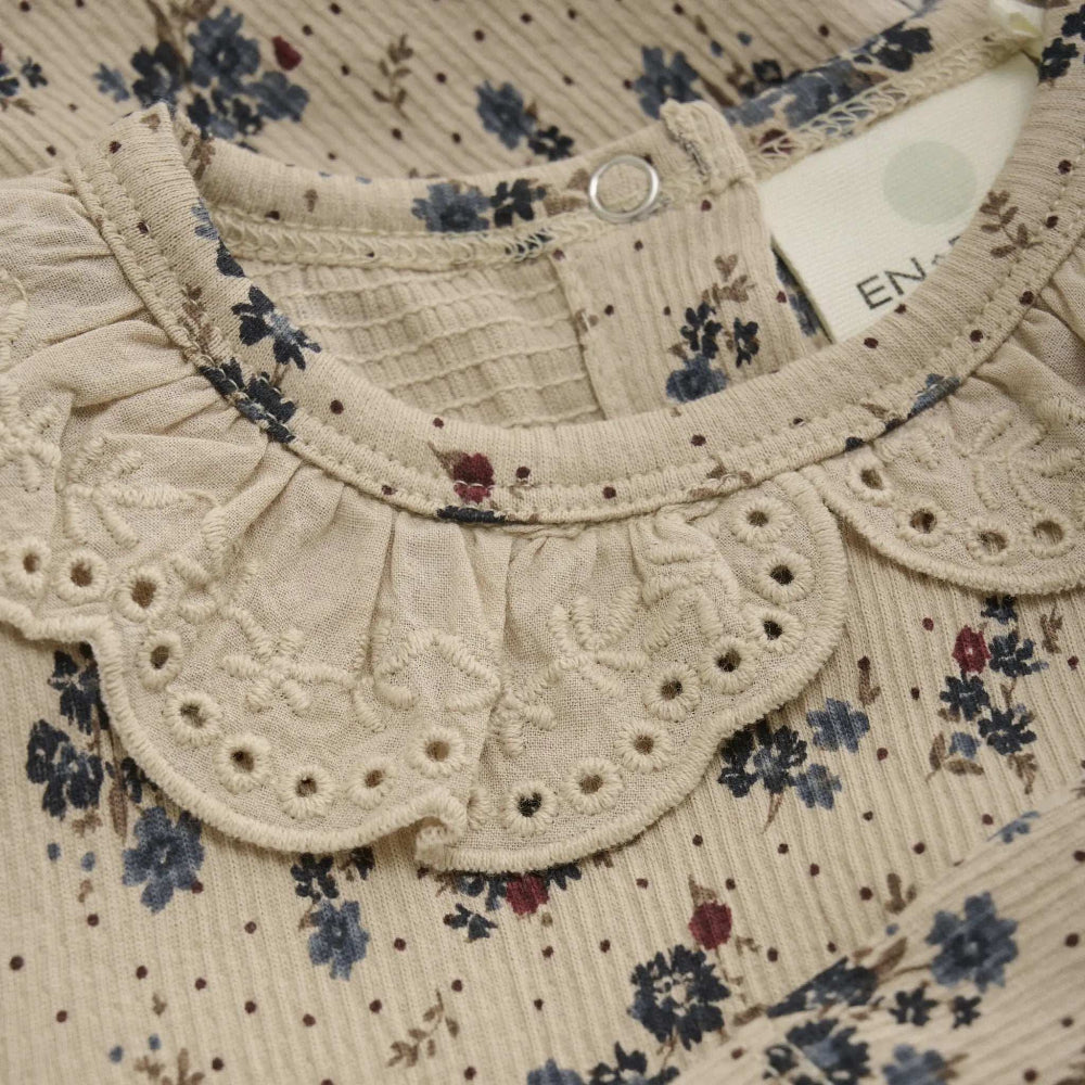 En Fant Girls Long Sleeve Bodysuit Beige