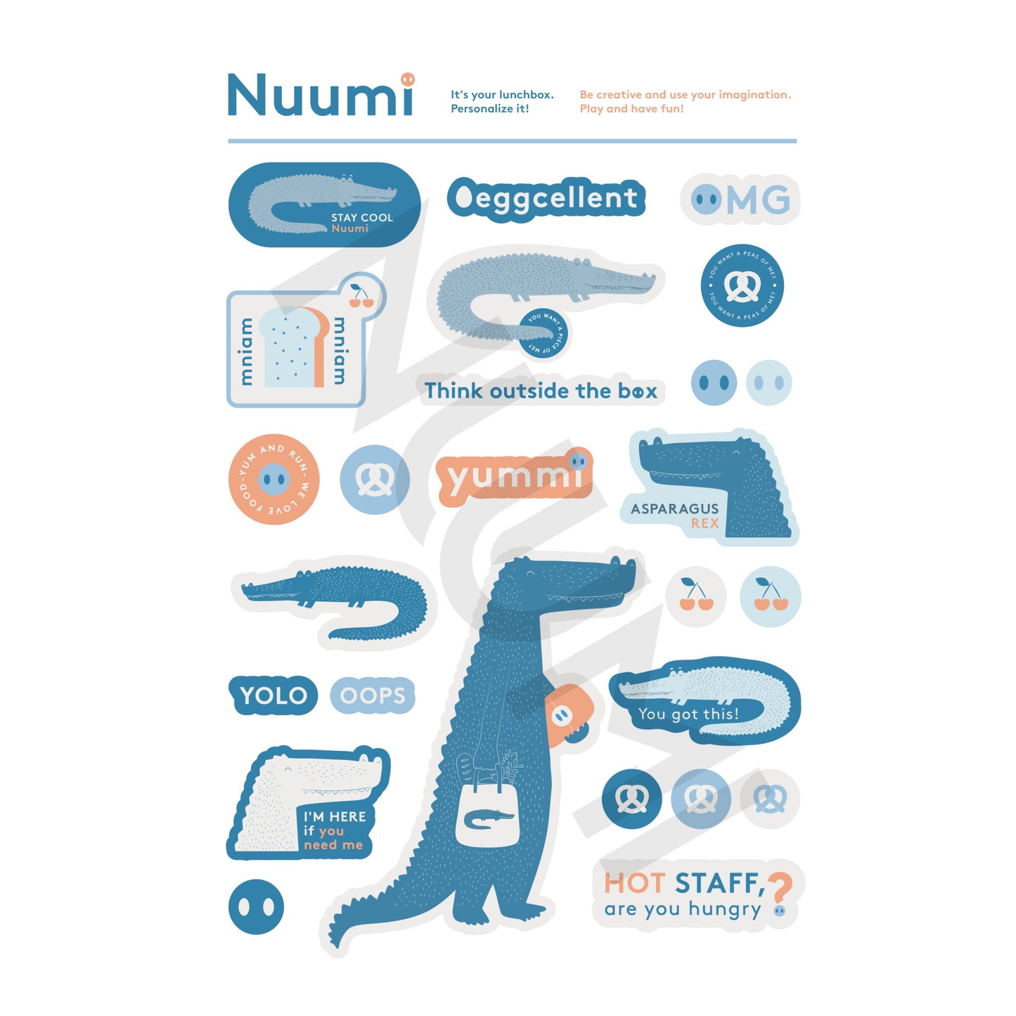 NUUMI LUNCH BOX WITH STICKERS BLUE - baby enRoute