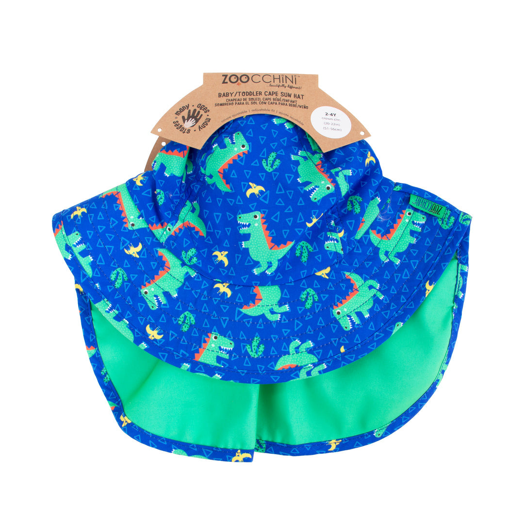Zoocchini Baby/Toddler Cape Sun Hat-Dinosaur